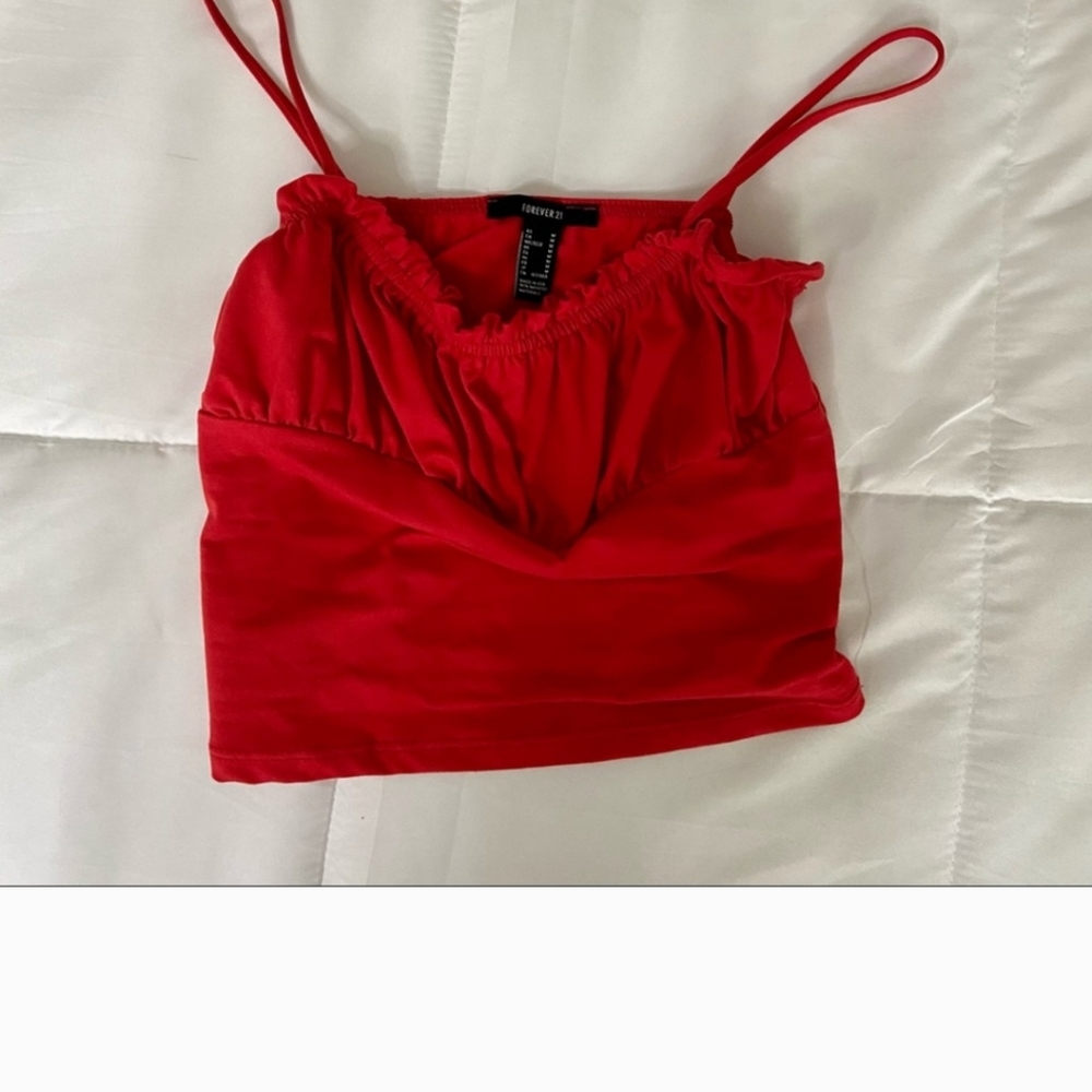 Red Cropped Tank - Picture 3 of 3